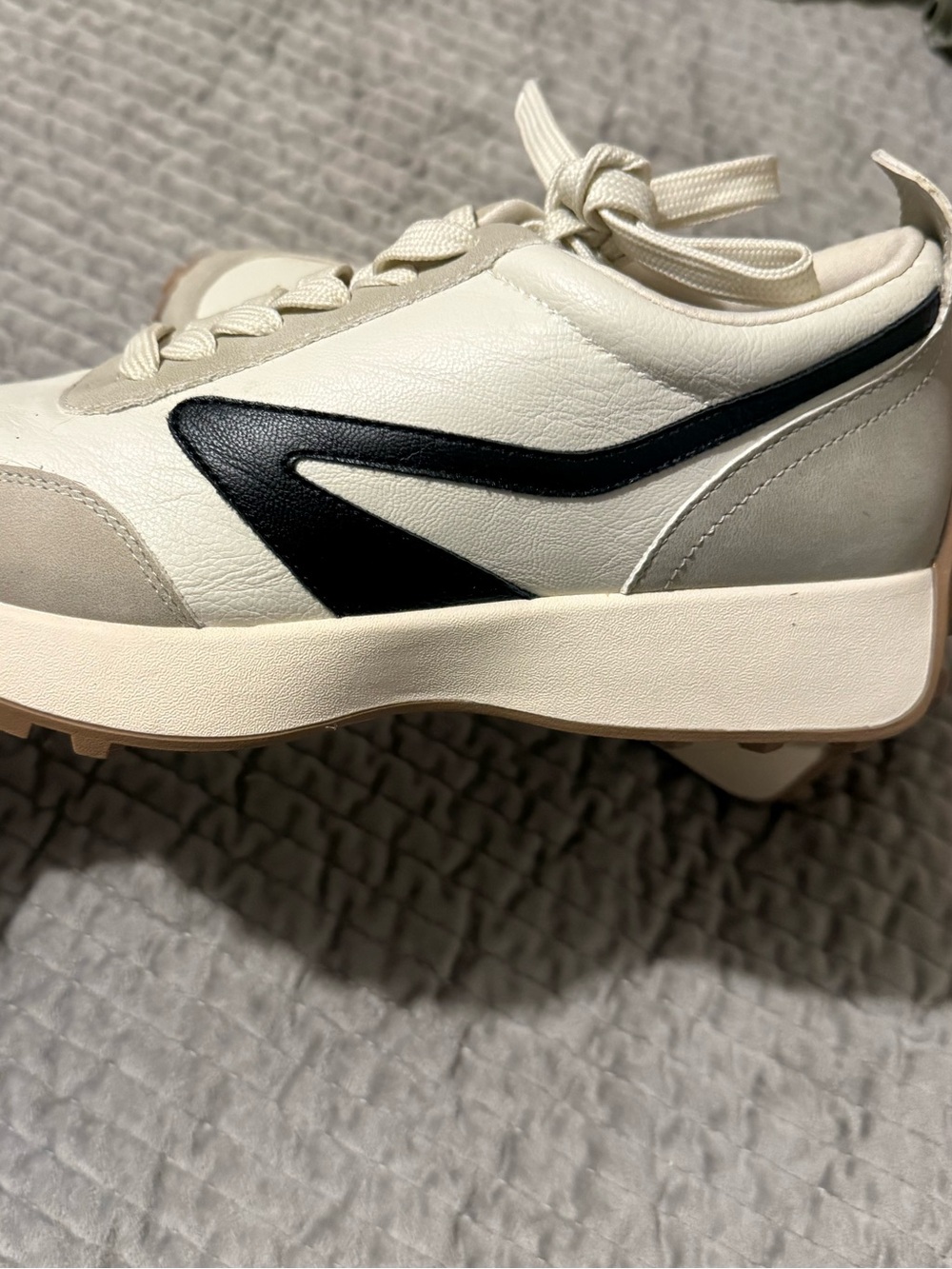Dolce Vita White, Black and Gray Platform Sneakers - Picture 2 of 4